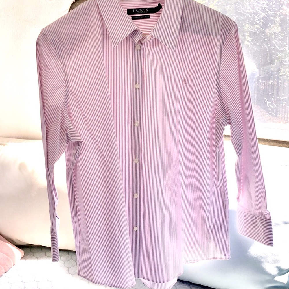 NWT Women’s Striped Lilac + White Shirt